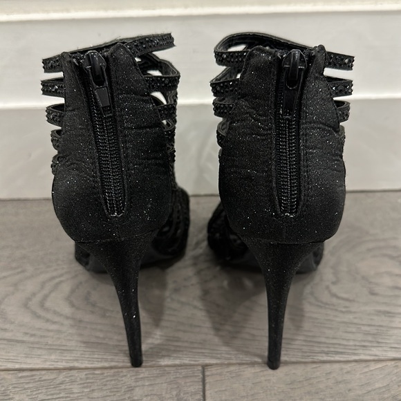 Dazzling black rhinestone cage booties. - Picture 5 of 6